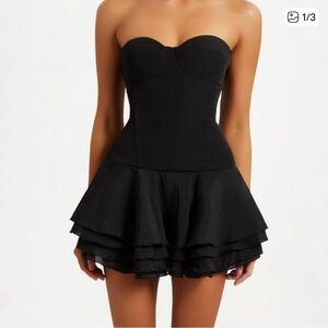 Heiress Beverly Hills Corset Chiffon Flared Mini Dress